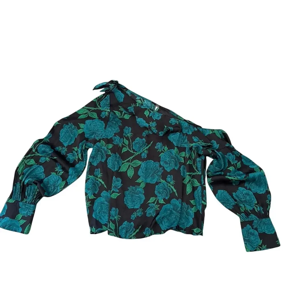 🌿  MSRP: $108 | ✨ FREE PEOPLE Knights Floral One-Shoulder Blouse | NWT Size M ✨